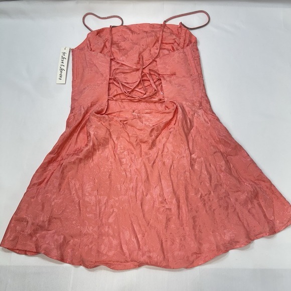 NEW For Love and Lemons Gabrielle Mini Slip Dress Pink Floral‎ Satin Medium Y2K - Picture 9 of 16